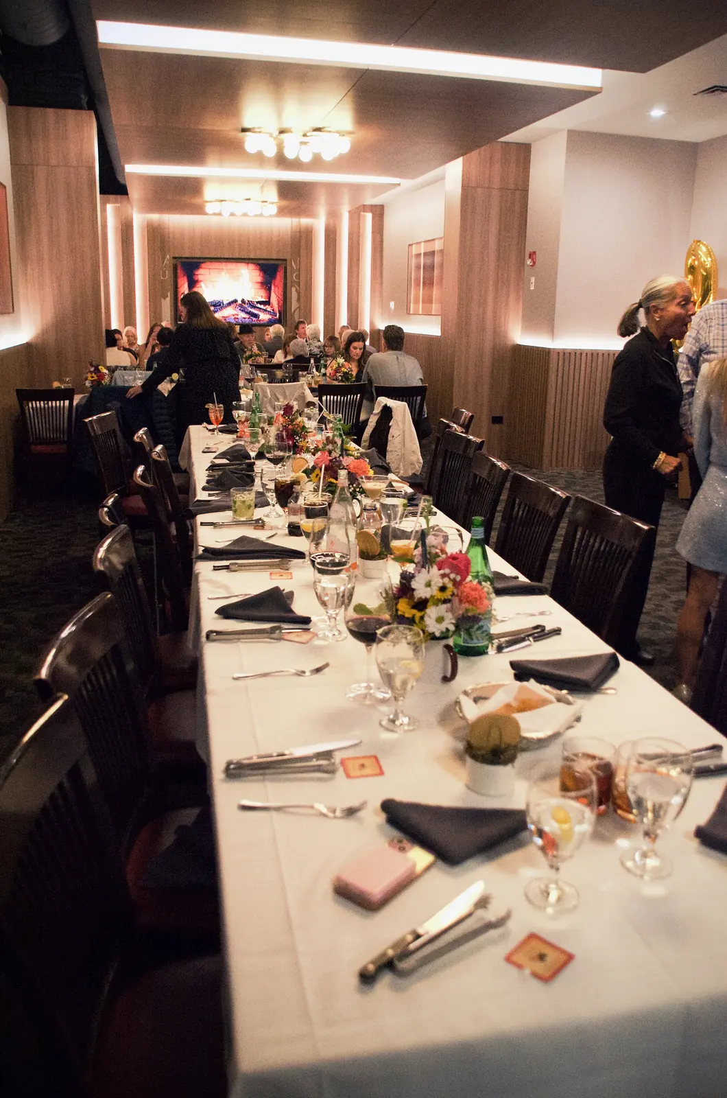 Long dinner table set for the celebration